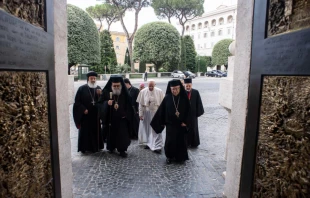 Pope Francis takes part in a day of reflection and prayer for Lebanon, July 1, 2021. Vatican Media.